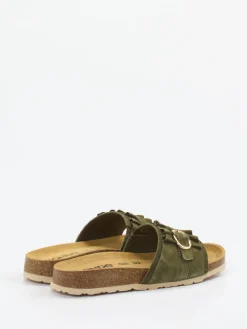 – Pantolette aus Veloursleder oliv*Rohde Outlet