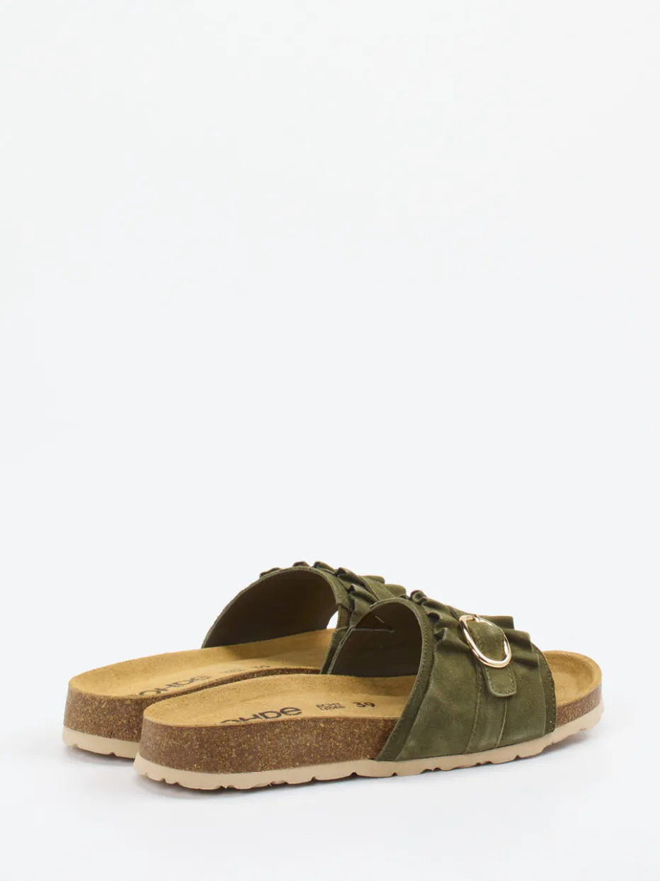 – Pantolette aus Veloursleder oliv*Rohde Outlet