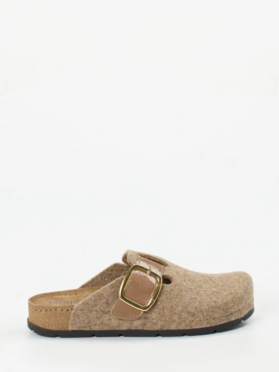 – Pantoletten aus Filz mit Echtleder-Innensohle*Rohde Best