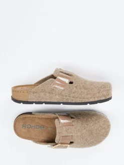 – Pantoletten aus Filz mit Echtleder-Innensohle*Rohde Best