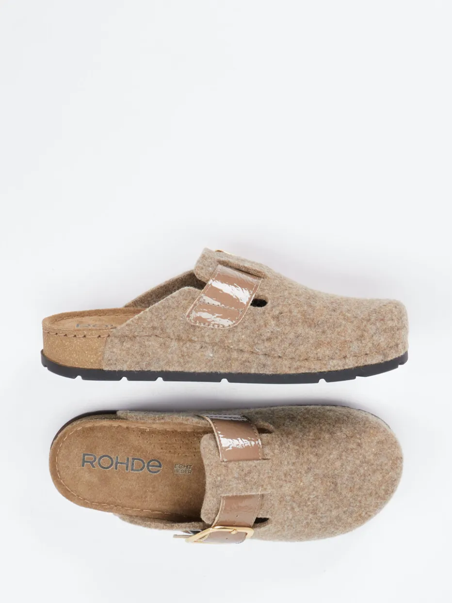 – Pantoletten aus Filz mit Echtleder-Innensohle*Rohde Best