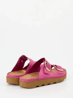 Damen Rohde – Pantoletten aus Nubukleder in Fuchsia