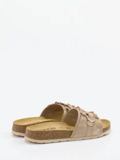 – Pantoletten aus Veloursleder beige*Rohde Outlet