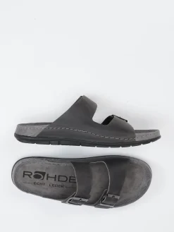 Herren Rohde – Zweiriemer-Pantolette aus Nubukleder