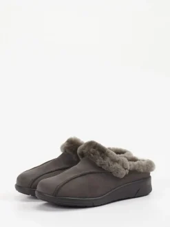 Damen Sabalin – Pantoffeln aus Leder mit Kunstfellfutter
