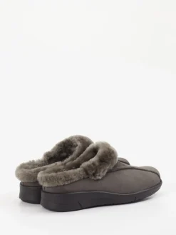 Damen Sabalin – Pantoffeln aus Leder mit Kunstfellfutter