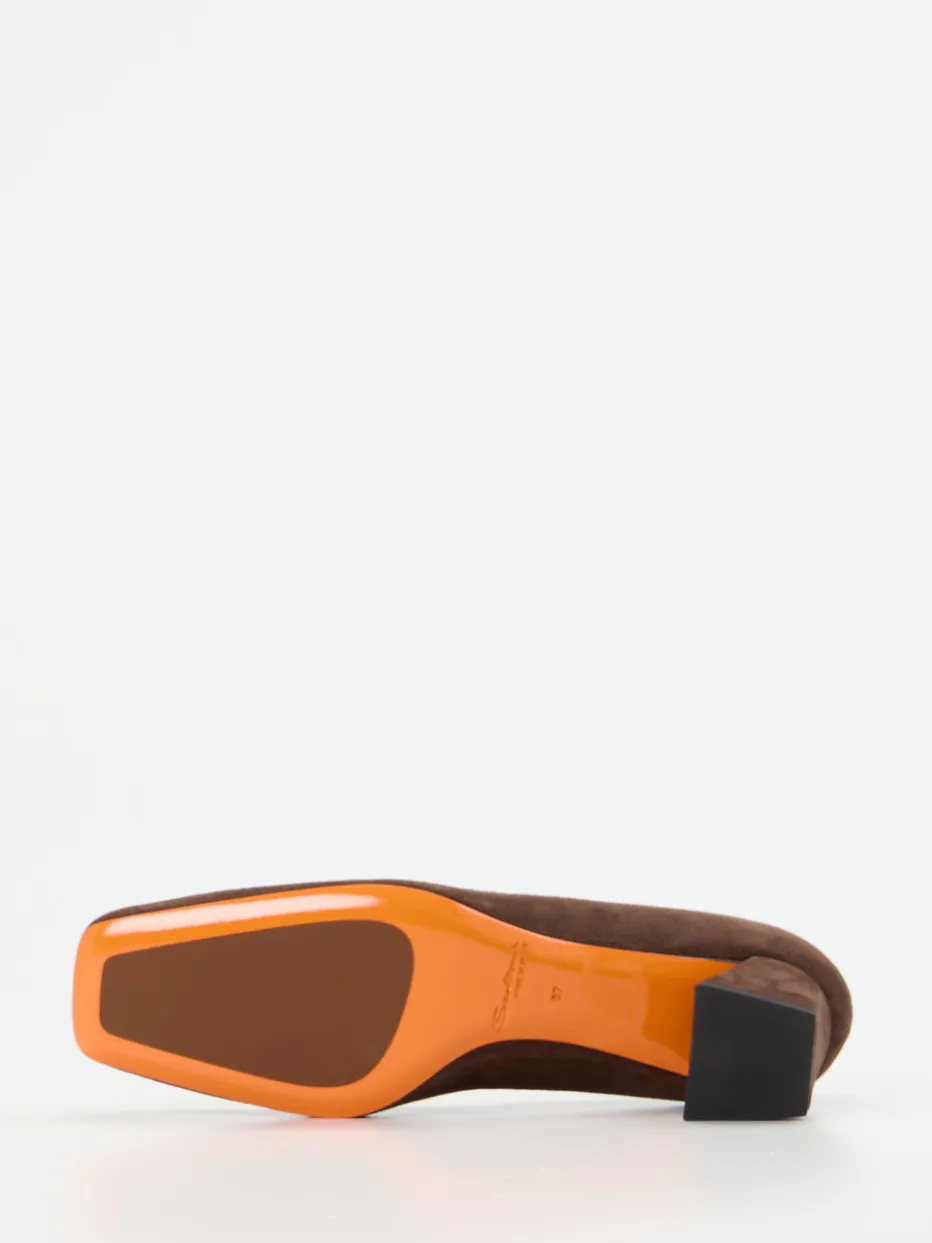 Damen Santoni – Blockabsatz-Pumps aus Veloursleder