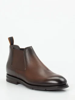 Herren Santoni – Chelsea Boots aus Kalbleder Dunkel