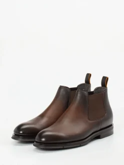 Herren Santoni – Chelsea Boots aus Kalbleder Dunkel