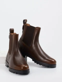 Damen Santoni – Chelsea Boots aus Kalbleder Dunkel