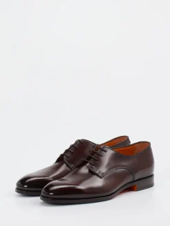 Herren Santoni – Derby-Schnürschuh aus Kalbleder Dunkel