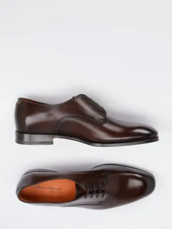 Herren Santoni – Derby-Schnürschuh aus Kalbleder Dunkel