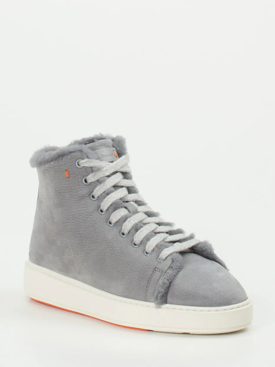 Damen Santoni – High-Top-Sneaker aus Nubukleder hell