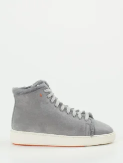 Damen Santoni – High-Top-Sneaker aus Nubukleder hell