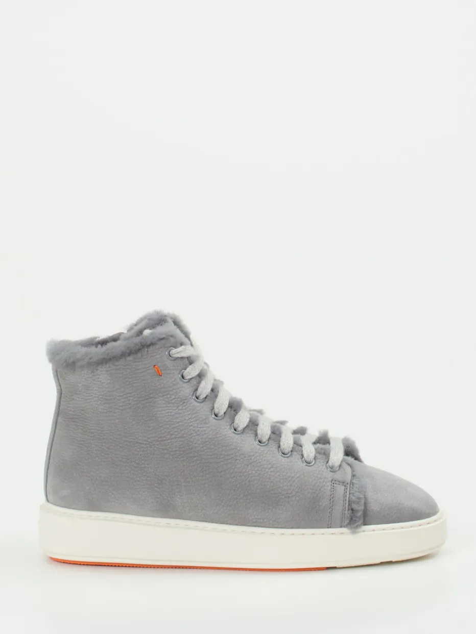 Damen Santoni – High-Top-Sneaker aus Nubukleder hell