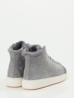 Damen Santoni – High-Top-Sneaker aus Nubukleder hell