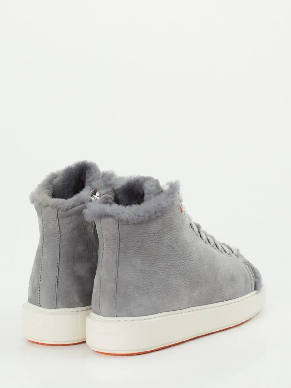 Damen Santoni – High-Top-Sneaker aus Nubukleder hell