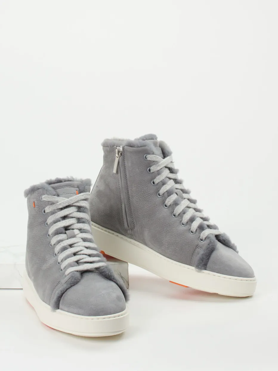 Damen Santoni – High-Top-Sneaker aus Nubukleder hell
