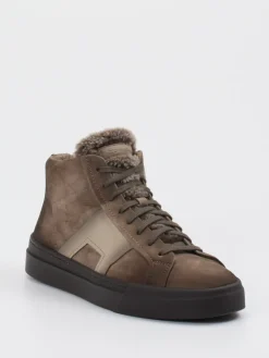 Herren Santoni – High-Top-Sneaker aus Veloursleder