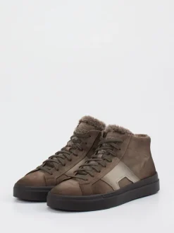 Herren Santoni – High-Top-Sneaker aus Veloursleder