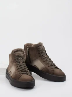 Herren Santoni – High-Top-Sneaker aus Veloursleder