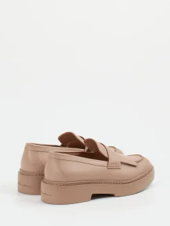 Damen Santoni – Loafer aus Lammleder in Rosébeige