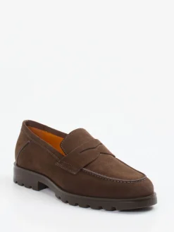 – Loafer aus Veloursleder Dunkel*Santoni Clearance
