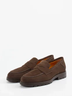 – Loafer aus Veloursleder Dunkel*Santoni Clearance