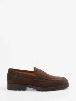 – Loafer aus Veloursleder Dunkel*Santoni Clearance