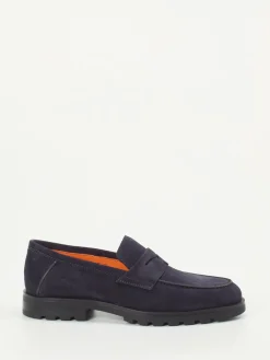– Loafer aus Veloursleder Dunkel*Santoni