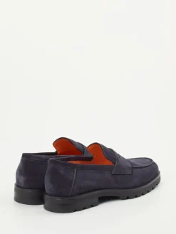 – Loafer aus Veloursleder Dunkel*Santoni