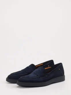 – Loafer aus Veloursleder Dunkel*Santoni