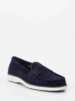 Herren Santoni – Loafer aus Veloursleder marine