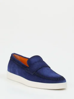 Herren Santoni – Loafer aus Veloursleder in Royal