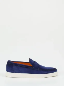 Herren Santoni – Loafer aus Veloursleder in Royal