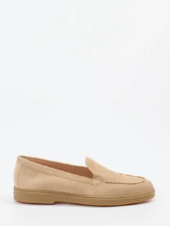 Damen Santoni – Loafer aus Veloursleder Beige