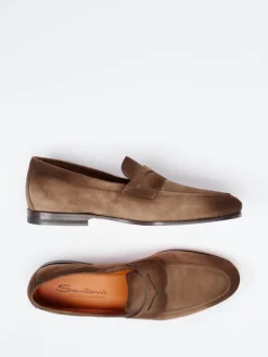 Herren Santoni – Loafer aus Veloursleder in