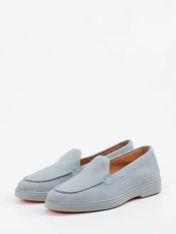 Damen Santoni – Loafer aus Veloursleder in Eis
