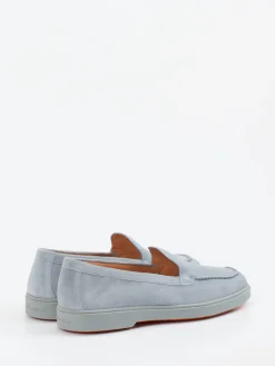 Damen Santoni – Loafer aus Veloursleder in Eis