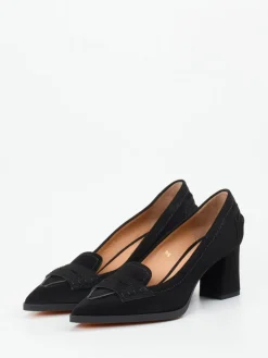 Damen Santoni – Loafer-Pumps aus Veloursleder