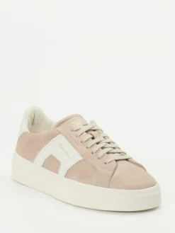 – Low-Top Sneaker aus Veloursleder Sandbeige*Santoni Hot