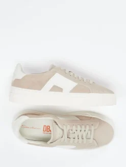 – Low-Top Sneaker aus Veloursleder Sandbeige*Santoni Hot