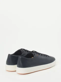 Herren Santoni – Low-Top Sneaker aus Lammleder dunkel