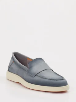 Herren Santoni – Penny Loafer aus Veloursleder Tauben