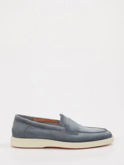 Herren Santoni – Penny Loafer aus Veloursleder Tauben