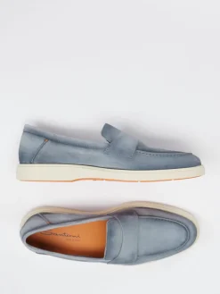 Herren Santoni – Penny Loafer aus Veloursleder Tauben