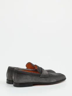 Herren Santoni – Penny Loafer aus Veloursleder