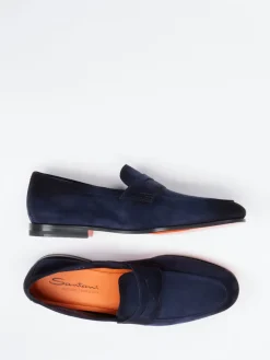– Penny Loafer aus Veloursleder Dunkel*Santoni Online