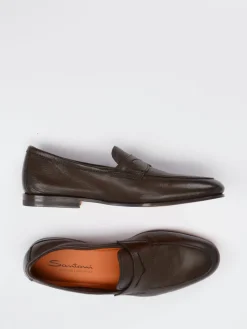 – Penny Loafer aus Kalbleder Dunkel*Santoni Hot