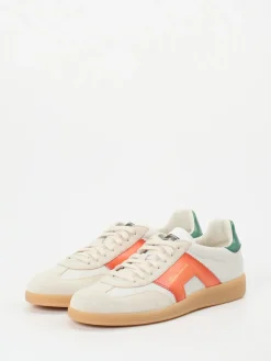 Herren Santoni – Retro-Sneaker aus Kalbleder beige-orange